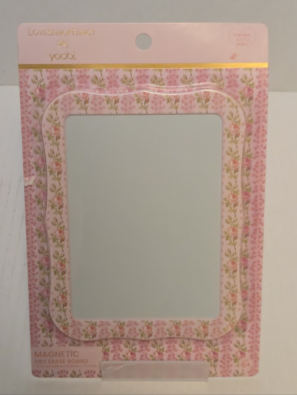 LoveShackFancy x Yoobi Blooming Heirloom Magnetic Dry Erase Board Pink NWT